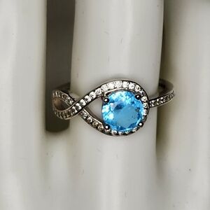 Aquamarine Swirl S925 Ring